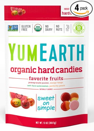 YumEarth Organic Candy Drops, Freshest Fruit, 13 Ounce Bag (Pack of 4) (Packaging May Vary)