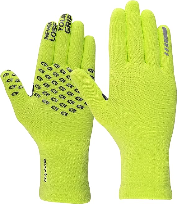 GripGrab Waterproof Knitted Thermal Cycling Gloves Anti-Slip Winter Bicycle Gloves Windproof Knit Full Finger Bike Gloves