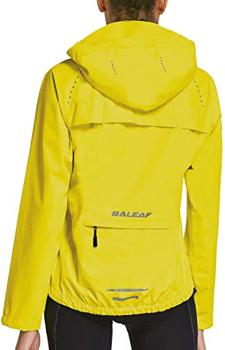 BALEAF Women's Cycling Running Jackets Reflective Windbreaker Raincoat Waterproof Windproof Cold Weather Biking Hooded