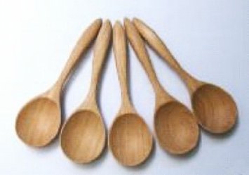 Wooden Utensil 5 Wood Ladle Soup Spoon 6" Medieval set Kitchen Accessory Thailand Handcraft