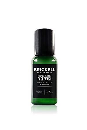 Brickell Men's Purifying Charcoal Face Wash for Men - Natural Facial Cleanser - 2 oz