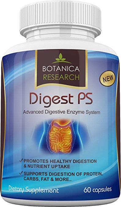 Digest PS: Advanced Digestive Multi Enzymes Support Supplement - Daily Essential Digestion System Cleanse: Bromelain, Lipase, Amylase, Lactase, Protease, Pectinase, Peptidase Vegetarian Capsule Pills