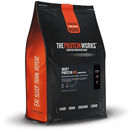 THE PROTEIN WORKS Whey Protein 80 Concentrate Shake, Strawberries and Cream, 500 g