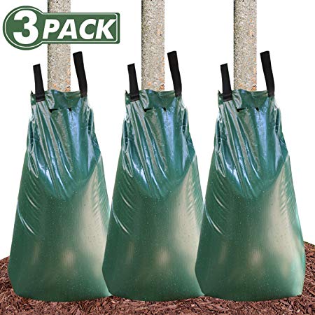 Remiawy Tree Watering Bag, 20 Gallon Slow Release Watering Bag for Trees, Tree Irrigation Bag Made of Durable PVC Material with Zipper (3 Pack)