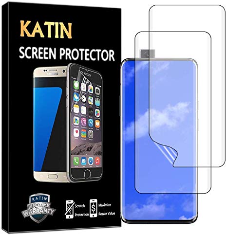 KATIN OnePlus 7 Pro Screen Protector - [2-Pack] [Full Max Coverage] Screen Protector for OnePlus 7 Pro/ OnePlus 7 Pro 5G/ OnePlus 7T Pro (Case Friendly) HD Clear Anti-Bubble Film with Lifetime Replacement Warranty