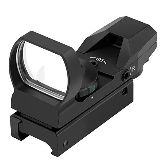 Feyachi RS-29 Reflex Sight, Red & Green Illuminated 4 Reticles Red Dot Sight Gun Sight with 20mm Picatinny Rail, 1x22x33mm