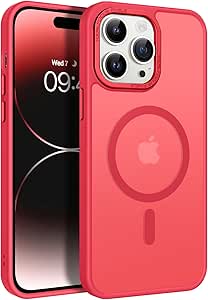 BENTOBEN Magnetic for iPhone 14 Pro Case [Compatible with Magsafe] Translucent Matte 14 Pro Phone Case Slim Fit Shockproof Women Men Girls Boys Protective Cover Cases for iPhone14 Pro 6.1", Red