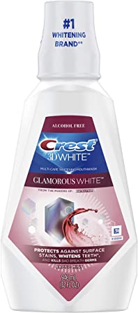 Crest 3D White Luxe Glamorous White Multi-Care Whitening Fresh Mint Flavor Mouthwash 946 mL, Pack of 3 (packaging may vary)