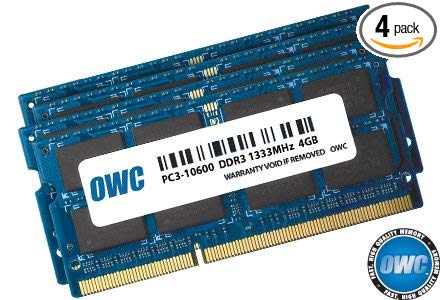 OWC 16.0GB (4 x 4GB) 1333MHz 204-Pin DDR3 SO-DIMM PC3-10600 CL9 Memory Upgrade Kit For iMac