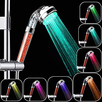 Rovtop High Pressure Water Saving 7 Colors Changing Light Handheld High Pressure Spa Shower Head