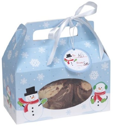 Creative Converting Cookie Box with Carry Handle, Snowman, 4 Boxes Per Package