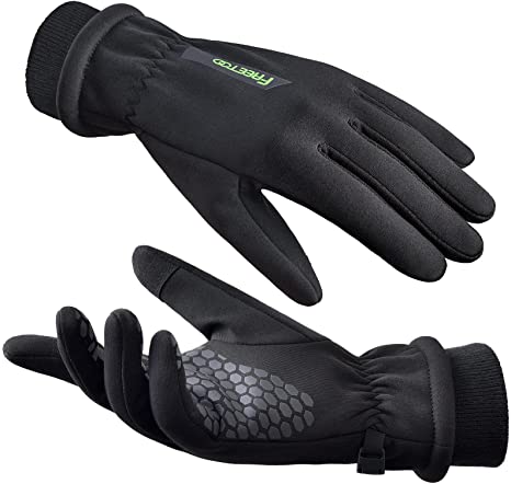 FREETOO Winter Gloves Women Windproof With Thermal Fleece Lining, [Anti-slip] Touchscreen Running Gloves for Cold Weather