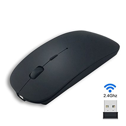 Wireless Mouse, Champhox 2.4GHz Noiseless 3 Adjustable DPI Level with Nano Receiver Silent Portable Rechargeable Cordless Mute Mice for Computer, Notebook, Mac, Laptop