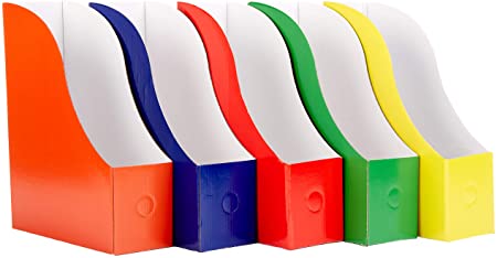 Royal Magazine File Holders Storage Boxes 12 1/4"H x 3 1/2"W x 9 3/4"D (5 Rainbow)