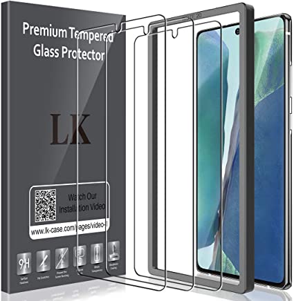 LK [3 Pack] Screen Protector for Samsung Galaxy Note 20, Tempered Glass HD Clear (Easy Frame Installation)(Support Fingerprint Unlock) Anti-Scratch, Case Friendly