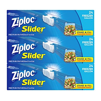 Ziploc Slider Freezer Bags, Gallon, 72 Count