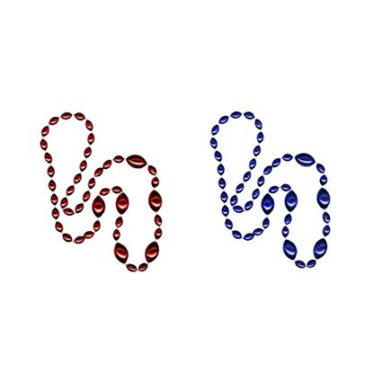 Jumbo Football Beads Red/ Royal Blue 2 Piece