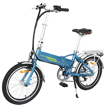 Onway 20 Inch 6 Speed Folding Electric Bicycle, Built-in Lithium Battery, 250W Rear Wheel Brushless Motor