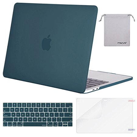 Mosiso MacBook Pro 15 Case 2017 & 2016 Release A1707, Plastic Hard Shell with Keyboard Cover with Screen Protector with Storage Bag for Newest MacBook Pro 15 Inch with Touch Bar, Deep Teal