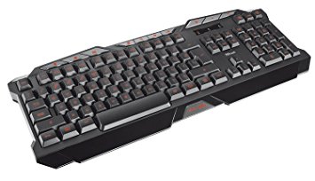 Trust Gaming GXT 280 LED Illuminated Gaming Keyboard with Programmable Keys, Media Keys and Gaming Software