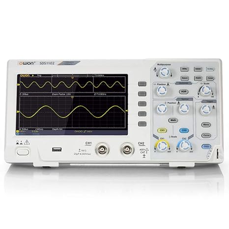 OWON SDS1102 Oscilloscope 2-Channel Digital Oscilloscopes 100MHZ Bandwidth 1GS/s High Accuracy Oscilloscope