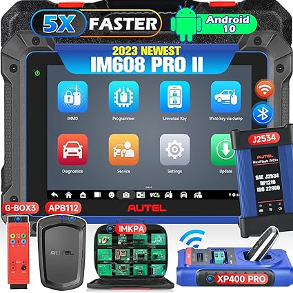 Autel MaxiIM IM608 PRO II Top Key FOB & Immobilizer Programming Tool, 2023 Android 10 Enhanced of IM608S/ IM608 II, [Valued $1316] Key Programmers, OE ECU Coding, Bidirectional, 4GB  128GB, 40 Service