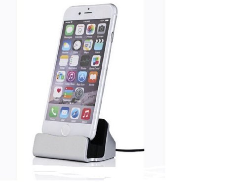 iPhone Charger DockCharge and Sync Stand for iPodiPhone 5 5s 6 6s plus with Charger Cable silver