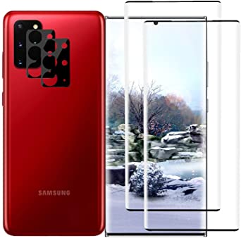 2 2 Screen Protector   Camera Lens Protector Compatible with Samsung Galaxy S20 Plus, 3D HD 9H Curved Dot Matrix Full Screen Coverage