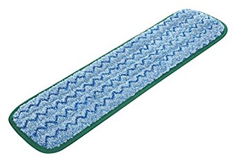 Rubbermaid Commercial Q410GRECT Microfiber Wet Mopping Pad, 18 1/2w x 5 1/2d x 1/2h, Green (Case of 12)