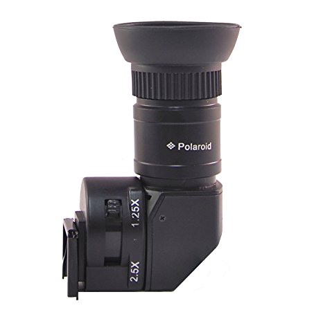 Polaroid 1X-2.5X Right Angle Viewfinder for Canon EOS, Nikon, Olympus, Panasonic, Sony, & Pentax Digital SLR Cameras