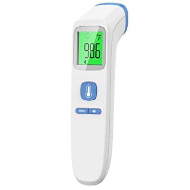 Forehead Thermometer, Baby and Adults Thermometer with Fever Alarm, LCD Display and Memory Function, Ideal for Whole Family