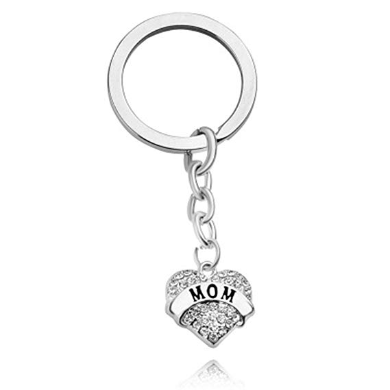 Heart Mother Keychain Diamond Pendant Fshion Jewelry Key Ring Valentine's Day Birthday Birthday Gift for Mom from Son Daughter