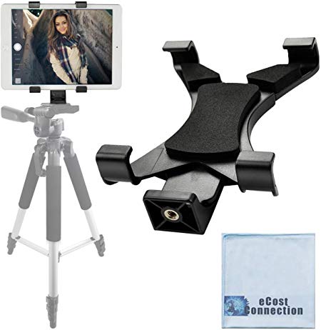 Tablet Tripod Mount (Universal) for Apple iPad, iPad Air, iPad Mini, Most Other Tablets & Large Phones   an eCostConnection Microfiber Cloth