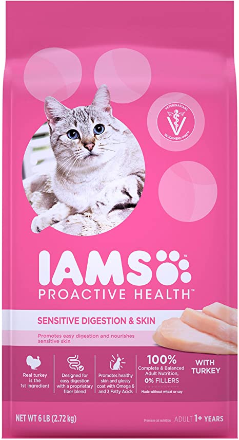 Iams Proactive Health Sensitive Stomach Adult Cat Food, Chicken & Turkey