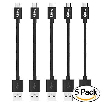 Micro USB Cable, 5-PACK ZiBay 7-Inched Micro USB Sync Cable for Samsung, HTC, Motorola, Nokia, Android, and More (PACK OF 5)