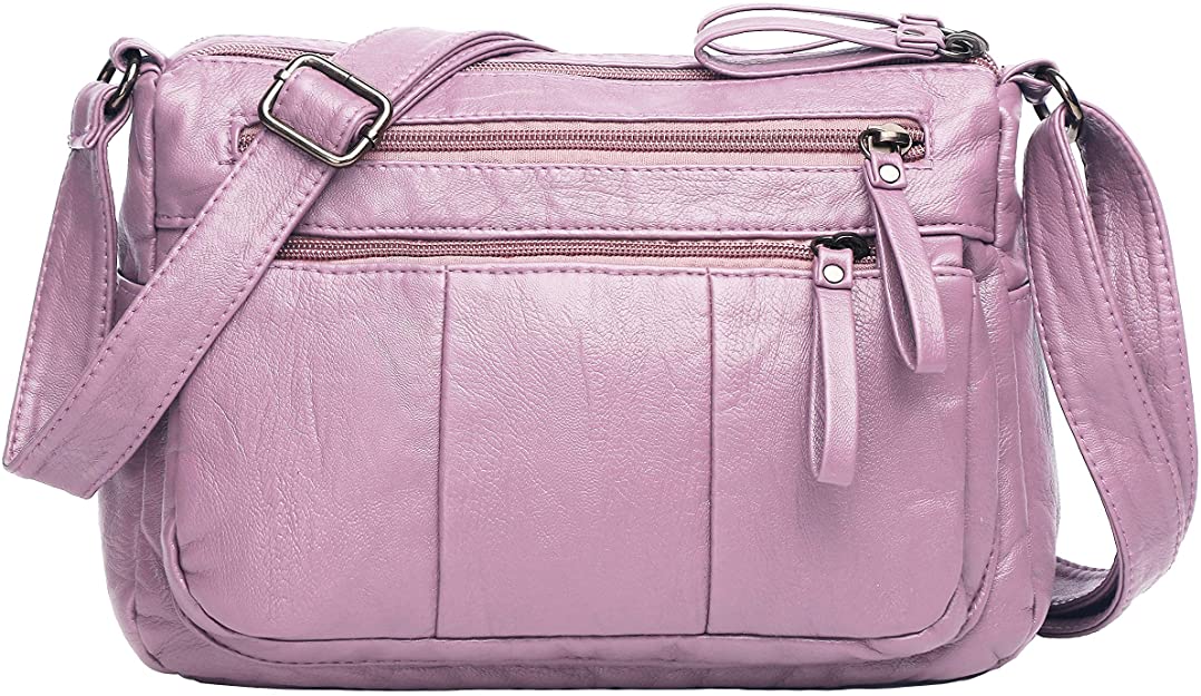 Women Crossbody Bags Pocketbooks Soft PU Leather Purses and Handbags Multi Pocket Shoulder Bag Messenger Bag