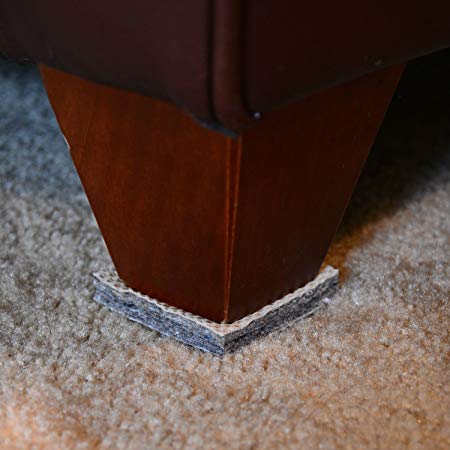 DURA-GRIP® Non-Slip Gripper Pads Stop Furniture from Sliding ON Carpet - No Sticky Mess (4 inch Square - Set of 4)