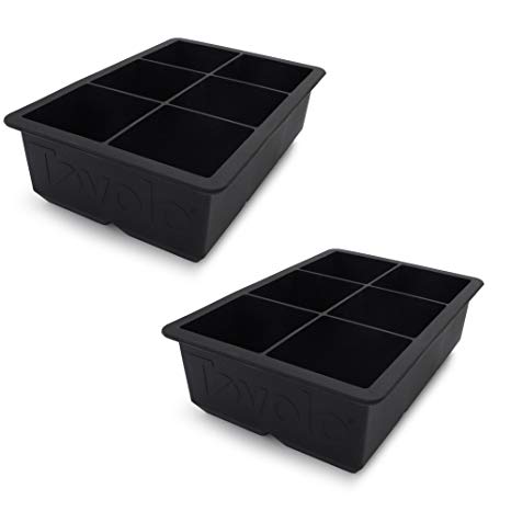 Tovolo King Cube Ice Tray, Black, Set of 2