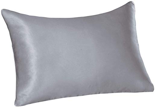 Tim & Tina 22 Momme 100% Pure Mulberry Luxury Silk Pillowcase, Good for Skin and Hair, Facial Beauty (Queen, Silver grey)