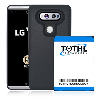 TQTHL LG V20 Extended Battery | 6600mAh Extended Battery & Exclusive Hard Black Cover for LG V20 BL-44E1F (Up to 2X Extra Battery Power) Compatible with all LG V20 variants[18 Month Warranty] (Black)