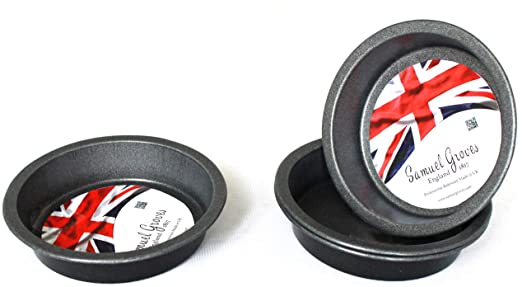 4X 4” (10cm) Mini Pie Tins, Individual, Superior Double Coated Non Stick, Made in England