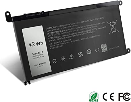 11.4V 42Wh WDXOR WDX0R 3CRH3 Battery Replacement for Dell Inspiron 15-5000 15-7000 13-7000 13-5000 5565 5567 5568 5578 5368 5378 7368 7378 7569 P58F,fit with P/N 3CRH3 T2JX4 CYMGM FC92N