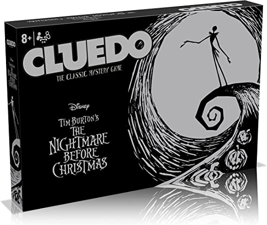 Nightmare Before Christmas Cluedo Board Game English Edition, Join Jack, Sally, Dr Finkelstein, Oogie Boogie, Shock and Barrel to figure out who kidnapped Sandy Claws, Spooky fun for the entire family