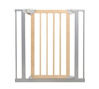 Baby Trend Tall Pressure Fit Wood and Metal Gate, Natural