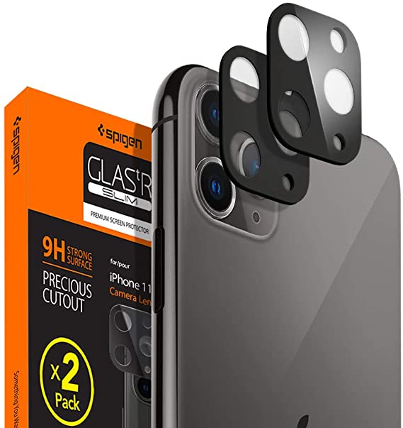 Spigen Camera Lens Screen Protector [2 Pack] Designed for iPhone 11 Pro/iPhone 11 Pro Max - Jet Black