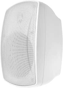 Monoprice WS-7B-52-W 5.25in. Weatherproof 2-Way 70V Indoor/Outdoor Speaker for Use in Whole Home Audio Systems, Restaurants, Bars, Retail Stores, Patio, Poolside, Garage, White (Each)