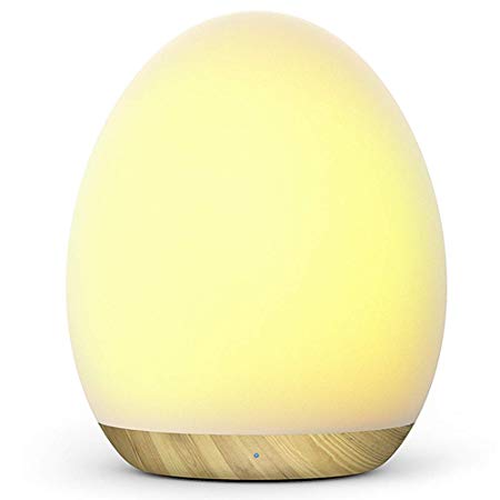 VAVA LED Night Light for Kids, USB Rechargeable Silicone Nursery Lamp, Touch Control, with Dimmable Warm Light & Color-Changing Modes for Toddlers & Children, 1h Timer, Memory Function, Wood Grain