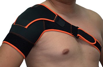 Yosoo Adjustable Hot Cold Sports Therapy Back Shoulder Brace Shoulder Pad Wrap Support Belt Single Sports Pretector