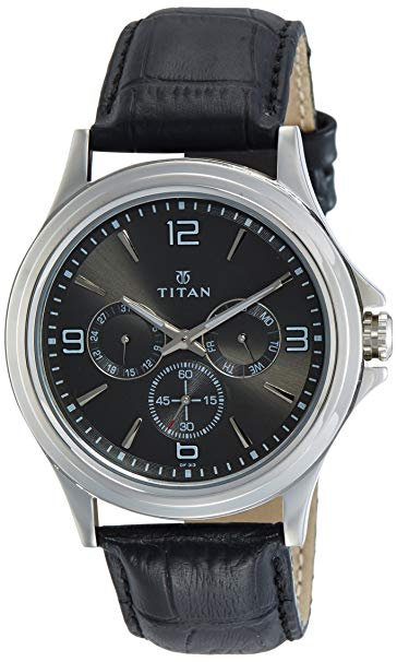 Titan Men's Contemporary Chronograph/Multi Function Work Wear,Quartz,Analog, Water Resistant Wrist Watch