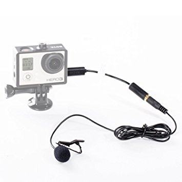 Boya 3.5 mm Jack Lavelier Condenser Microphone with Mini USB Adapter Cable for SLR and GoPro Hero3 , Hero3, Hero2
